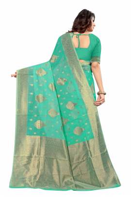 RAMA CHANDERI COTTON SILK SAREE WITH ALL OVER PRINT  CHANDERI SAREE 