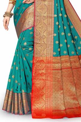 RAMA LICHI SILK SAREE WITH WEAVING ZARI WITH RICH PALLU SILK SAREE