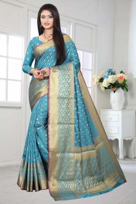 RAMA  LICHI SILK WITH RICH PALLU SILK SAREE