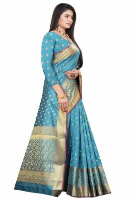 RAMA  LICHI SILK WITH RICH PALLU SILK SAREE