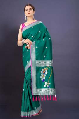 RAMA SOFT SILK SAREE WITH WEAVING ZARI WITH TESSEL BORDER FULL CATALOGE