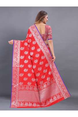 RED LICHI SILK SAREE WITH RICH PALLU  KANCHIPURAM SILK SAREE