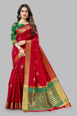  RED LICHI SILK WITH RICH PALLU sarees