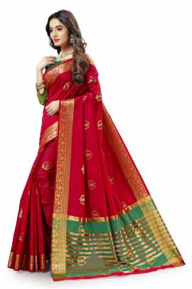  RED LICHI SILK WITH RICH PALLU SILK SAREE