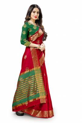  RED LICHI SILK WITH RICH PALLU SILK SAREE