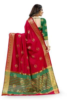  RED LICHI SILK WITH RICH PALLU SILK SAREE