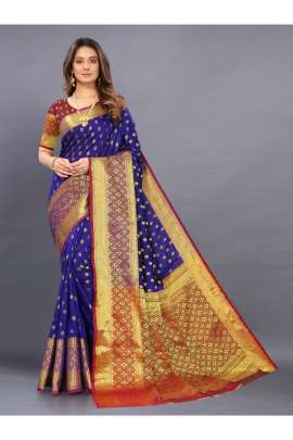 ROYAL BLUE LICHI SILK WITH RICH PALLU SILK SAREE