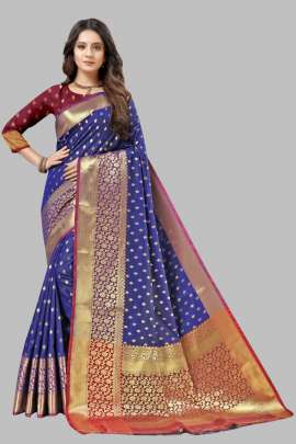 ROYAL BLUE LICHI SILK WITH RICH PALLU SILK SAREE