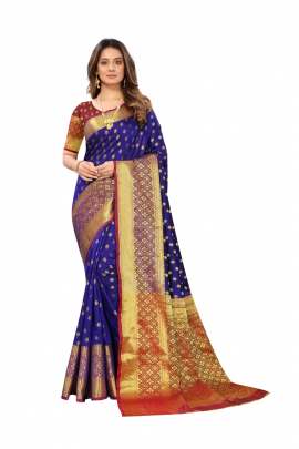 ROYAL BLUE LICHI SILK WITH RICH PALLU SILK SAREE