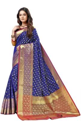 ROYAL BLUE LICHI SILK WITH RICH PALLU SILK SAREE