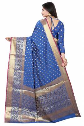 ROYAL BLUE LICHI SILK WITH RICH PALLU SILK SAREE