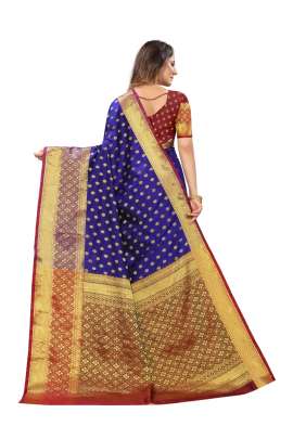 ROYAL BLUE LICHI SILK WITH RICH PALLU SILK SAREE