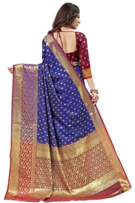 ROYAL BLUE LICHI SILK WITH RICH PALLU SILK SAREE