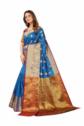 SKY LICHI SILK SAREE WITH RICH PALLU SILK SAREE