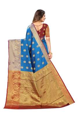 SKY LICHI SILK SAREE WITH RICH PALLU SILK SAREE