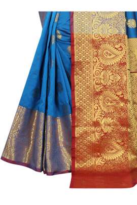 SKY LICHI SILK SAREE WITH RICH PALLU SILK SAREE