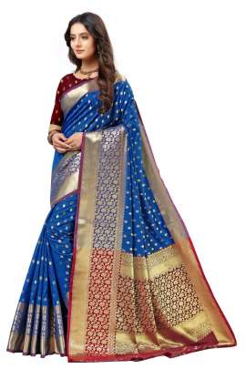 SKY LICHI SILK WITH RICH PALLU SILK SAREE