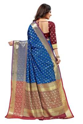 SKY LICHI SILK WITH RICH PALLU SILK SAREE