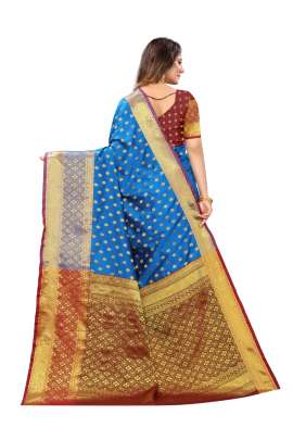 SKY LICHI SILK WITH RICH PALLU SILK SAREE