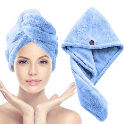 Sky Hair Towel Wrap Turban Microfiber, Hair Drying Towels Quick Dry Hair Hat Drying Shower Head Towels Wrapped Bath Cap Anti Frizz Hair Care Dryer To Microfiber Hair Wrap 