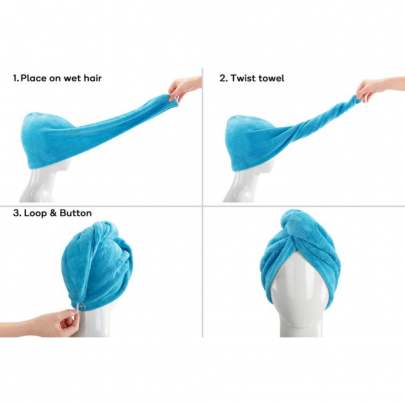 Sky Hair Towel Wrap Turban Microfiber, Hair Drying Towels Quick Dry Hair Hat Drying Shower Head Towels Wrapped Bath Cap Anti Frizz Hair Care Dryer To Microfiber Hair Wrap 