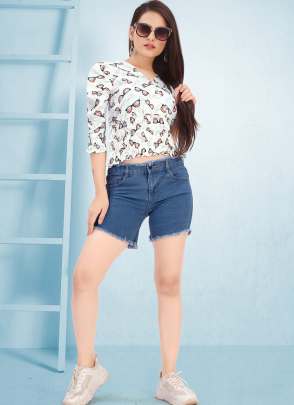 WHITE DIGITAL PRINTED TOP FOR ALL OCCASION top