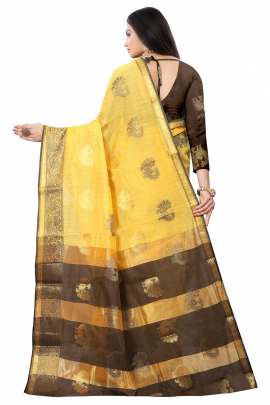 YELLOW SOFT COTTON SILK SAREE WITH RICH PALLU  COTTON SAREES 