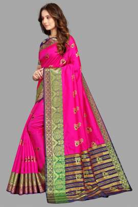 COTTON SILK SAREE WITH CHIT PALLU  COTTON SAREES 