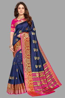 COTTON SILK SAREE WITH CHIT PALLU  COTTON SAREES 