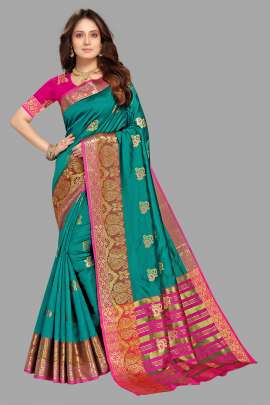 COTTON SILK SAREE WITH CHIT PALLU  COTTON SAREES 