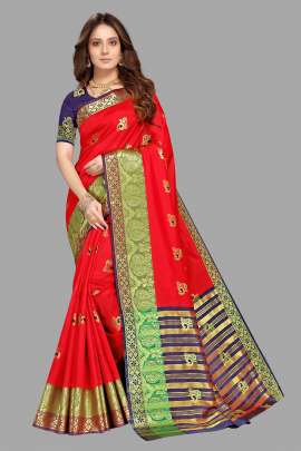 COTTON SILK SAREE WITH CHIT PALLU  COTTON SAREES 