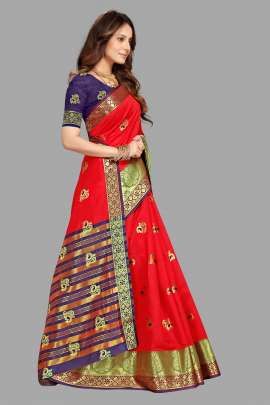 COTTON SILK SAREE WITH CHIT PALLU  COTTON SAREES 